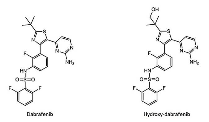 开发并验证新的LC-MS/MS方法，用于定量人血浆中达拉非尼及其主要代谢物羟基达拉非尼 (OHD)。本研究中OHD(纯度>99%)通过HJC黄金城平台合成